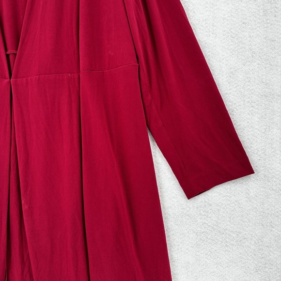 LANE BRYANT‎ Cardigan Cover Up Womens 18/20 Red Open Front Stretchy Blouse Top - Picture 6 of 15